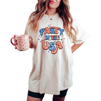 Party In The Usa 4Th Of July America Independence Girl Women Women's Oversized Comfort T-shirt - Thegiftio UK
