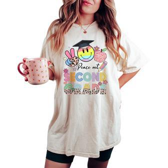 Peace Out 2Nd Second Grade Graduation Last Day Of School Women's Oversized Comfort T-shirt - Thegiftio UK