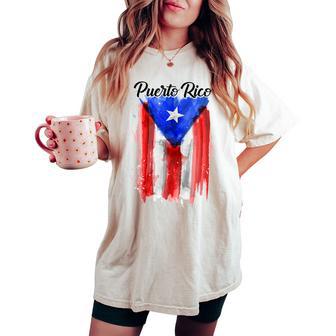 Puerto Rico Flag Hispanic Heritage Month Women Women's Oversized Comfort T-shirt - Thegiftio UK