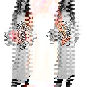 Radicalized By Basic Decency Floral Social Justice Protest Women's Oversized Comfort T-shirt | Mazezy