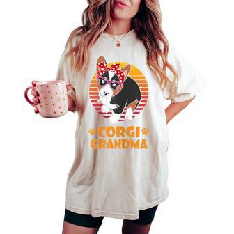 Retro Bandana Tricolor Corgi Dog Grandma Women's Oversized Comfort T-shirt - Thegiftio UK