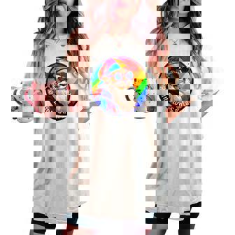 Santaclaus Rainbow 長袖tシャツ レディースオーバーサイズコンフォートTシャツ - Kawaiitshirt