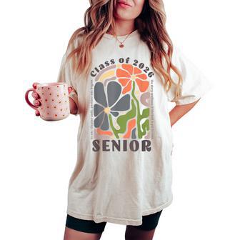 Senior 2026 Boho Floral Class Of 2026 High School Senior Women's Oversized Comfort T-shirt - Thegiftio UK