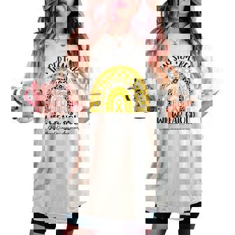 In September We Wear Gold Rainbow Childhood Cancer Awareness Women's Oversized Comfort T-shirt | Mazezy