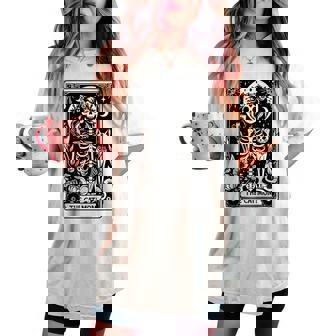 Skeleton The Cat Mom Tarot Card Cat Mama Mother's Day Women's Oversized Comfort T-shirt | Mazezy