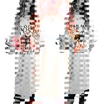 Spooky Mamas Club ソーシャル ハロウィン ダークコケット ブラック リボン レディースオーバーサイズコンフォートTシャツ - Kawaiitshirt