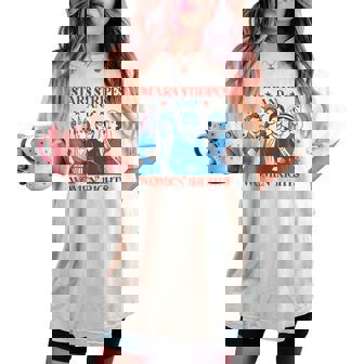 Stars Stripes & Equal Rights 4Th Of July Retro Groovy Women Women's Oversized Comfort T-shirt - Thegiftio