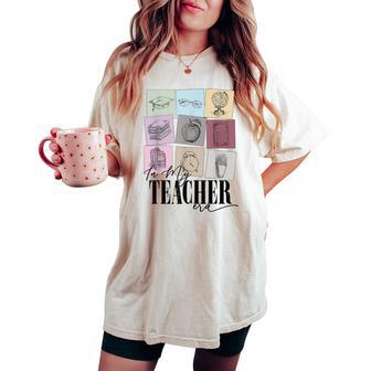In My Teacher Era Back To School In My Teaching Era Pink Women's Oversized Comfort T-shirt - Thegiftio UK