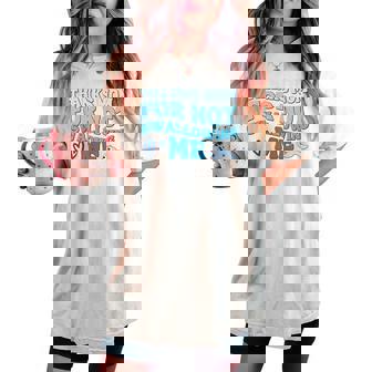 Thank Mom For Notwallow Me 娘 息子 母の日 レディースオーバーサイズコンフォートTシャツ - Kawaiitshirt