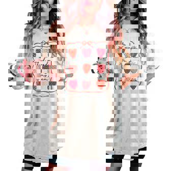 Third Grade Is My Jam Strawberry Third Grade Teacher Women's Oversized Comfort T-shirt | Mazezy