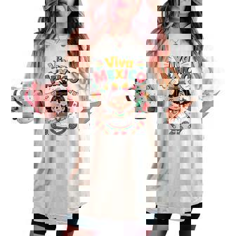 Toddler Viva Mexico Girl Mexican Flag Independence Day Women's Oversized Comfort T-shirt - Monsterry