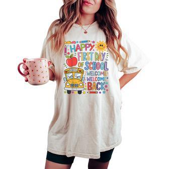 Welcome Back To School Happy First Day Teacher Bus Driver Women's Oversized Comfort T-shirt - Thegiftio UK