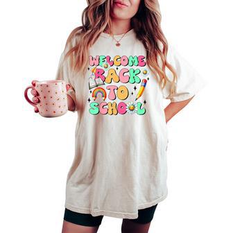Welcome Back To School Teachers Boys Girls Happy First Day Women's Oversized Comfort T-shirt - Thegiftio UK