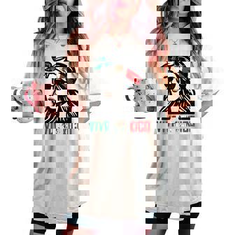 Woman Viva Mexico Flag Cinco De Mayo Mexican Girls Women's Oversized Comfort T-shirt | Mazezy