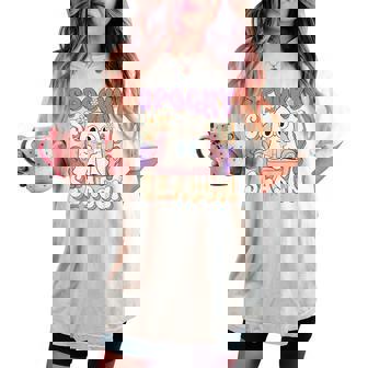 おもしろい言葉 不気味な季節 ハロウィン 幽霊 先生 女性 男性 レディースオーバーサイズコンフォートTシャツ - Kawaiitshirt