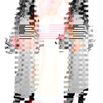 アメリカの国旗 アメリカの愛国心 アメリカの男性 女性 子供 アメリカの国旗 レディースオーバーサイズコンフォートTシャツ - Kawaiitshirt