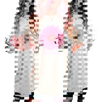 ガーベラ デイジー 花 レディースオーバーサイズコンフォートTシャツ - Kawaiitshirt