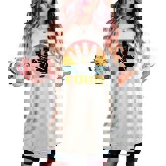 キッズ 4 歳の誕生日 4 つの指 私は 4 4 歳の男の子、女の子 レディースオーバーサイズコンフォートTシャツ - Kawaiitshirt