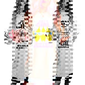 バナナ好きな女の子だけフルーツファニーイエローバナナ好き レディースオーバーサイズコンフォートTシャツ - Kawaiitshirt