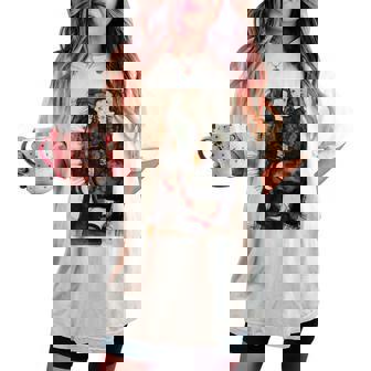 フリンジ付きの毛布の上の二人の女の子 エゴン・シーレ作 1911 長袖tシャツ レディースオーバーサイズコンフォートTシャツ - Kawaiitshirt