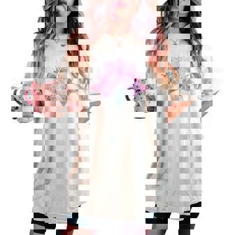 ヨガ 瞑想 カラフル ボーホー ロータス 曼荼羅 蓮の花 レディースオーバーサイズコンフォートTシャツ - Kawaiitshirt