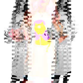 卒寿祝い 猫好き ちゃんちゃんこ 父 男性 母 女性 卒寿 お祝い 90歳 かわいい ねこ おしゃれ 猫 レディースオーバーサイズコンフォートTシャツ - Kawaiitshirt