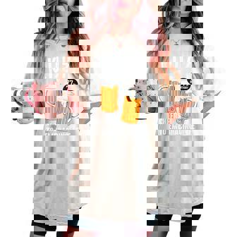 喜寿祝い ビール好き 酒好き 父 母 男性 女性 77歳お祝い Cheers To Embracing Life レディースオーバーサイズコンフォートTシャツ - Kawaiitshirt