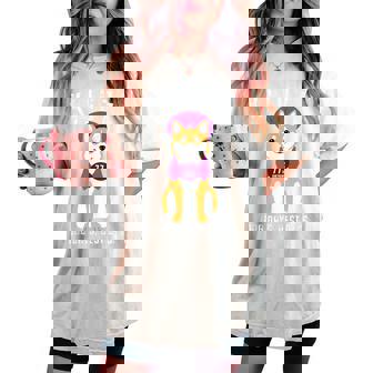 喜寿祝い 犬 柴犬 ちゃんちゃんこ 男性 女性 犬好き 77歳 Dog Days Best Days レディースオーバーサイズコンフォートTシャツ - Kawaiitshirt