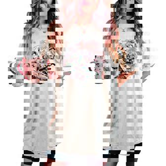 日本 浮世絵 京都 祇園甲部 五花街 桜 舞妓 着物 バックプリント レディースオーバーサイズコンフォートTシャツ - Kawaiitshirt