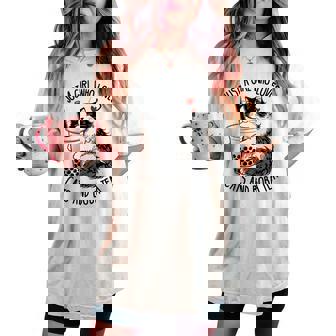 猫が大好きな女の子とボバティーラグドール猫好き レディースオーバーサイズコンフォートTシャツ - Kawaiitshirt