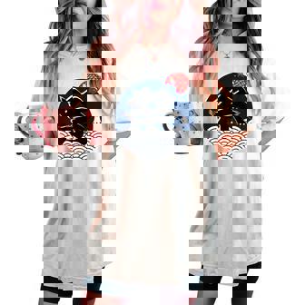 祭 まつり お祭り 海 富士山 鯛 夏祭り 秋祭り 花火大会 納涼まつり カジュアル はっぴのようなおもしろワッショイ レディースオーバーサイズコンフォートTシャツ - Kawaiitshirt