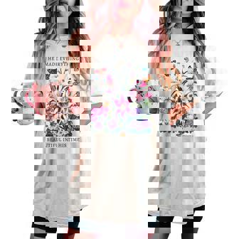 花柄 クリスチャン ティー 聖書 詩 伝道の書 3 レディースオーバーサイズコンフォートTシャツ - Kawaiitshirt