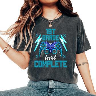 1St Grade Level Complete Video Game Last Day Of School Boys Women's Oversized Comfort T-Shirt - Thegiftio UK