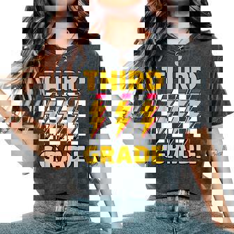 3Rd Grade Lightning Bolt Third Grade Teacher Back To School Women's Oversized Comfort T-Shirt - Thegiftio