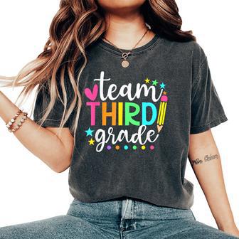 3Rd Grade Team Pencil Teacher Student Back To School Girls Women's Oversized Comfort T-Shirt - Thegiftio UK