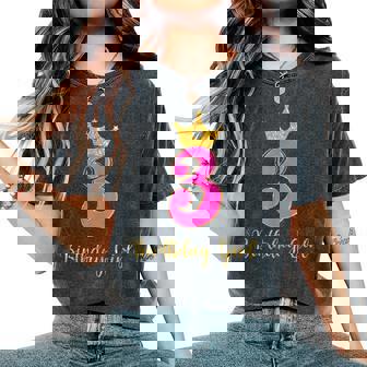 3歳の誕生日 女の子 3歳 誕生日パーティー 幼児 レディースオーバーサイズコンフォートTシャツ - Kawaiitshirt