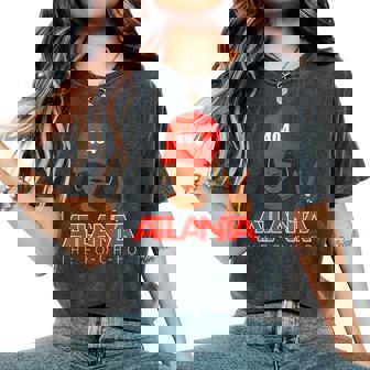 404 Atlanta Fo-Oh-Fo Red Hat Black Woman Atl Women's Oversized Comfort T-Shirt - Thegiftio