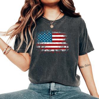 4Th Of July For – Patriotic Red White Blue Flag Women's Oversized Comfort T-Shirt - Thegiftio UK