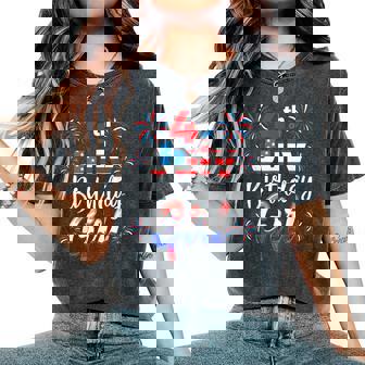 4Th Of July Birthday Girl Women's Oversized Comfort T-Shirt | Mazezy