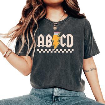 Abcd Back In Class First Day Back To School Teacher Student Women's Oversized Comfort T-Shirt - Thegiftio UK