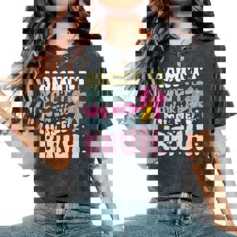 Admit It You'll Low Key Miss Me Bruh Coquette Bow Groovy Women's Oversized Comfort T-Shirt - Monsterry