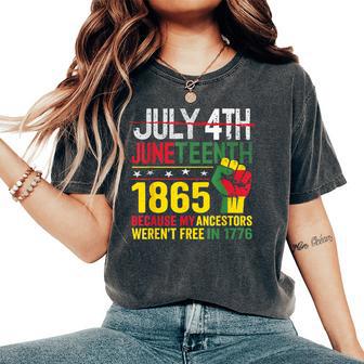 African American Freedom 1865 July 4Th Junenth Women's Oversized Comfort T-Shirt - Thegiftio UK