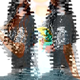 Alien Tatuado Astronauta Ink Tattoo Artista Del Tatuaje Cuello Camiseta extragrande cómoda para mujer - Regaloses