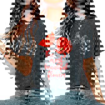 Amapolas Amapola Roja Flor Naturaleza Es Niñas Hombres Camiseta extragrande cómoda para mujer - Regaloses