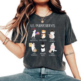 American History Teacher Cute Cats History Lovers -Adults Black Small Short Sleeve Modern Classic Fit Crew Neck Cartoon Pattern Women's Oversized Comfort T-Shirt - Thegiftio UK