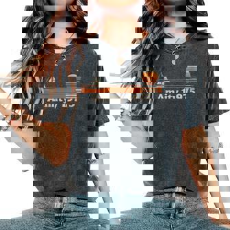 Amity 1975Ela Retro Atardecer Playa Estiloetentas Cuello Camiseta extragrande cómoda para mujer - Regaloses