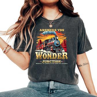 Answers Vbs Wonder Junction Christian Train Theme Apparel Women's Oversized Comfort T-Shirt - Thegiftio UK