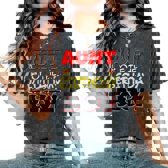 Aunt Of The Birthday Boy Family Party Birthday Outfit Women's Oversized Comfort T-Shirt - Thegiftio