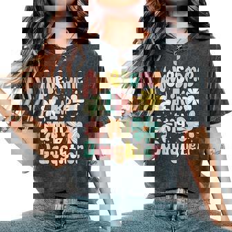 Awesome Like My Daughter Mommy Groovy Graphic Mother's Day Women's Oversized Comfort T-Shirt | Mazezy