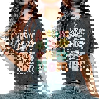 Awesome Like My Mom Mommy Groovy Graphic Mother's Day Women's Oversized Comfort T-Shirt - Thegiftio